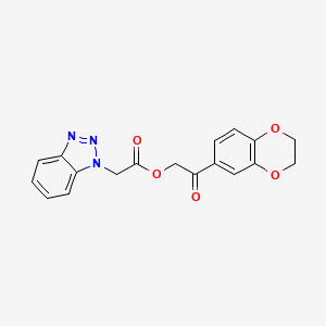 2-(2,3-dihydro-1,4-benzodioxin-6-yl)-2-oxoethyl 1H-benzotriazol-1-ylacetate