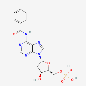 molecular formula C17H18N5O7P B1203420 [(2R,3S,5R)-5-(6-benzamidopurin-9-yl)-3-hydroxyoxolan-2-yl]methyl dihydrogen phosphate CAS No. 59033-76-0