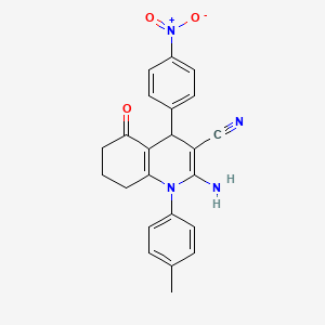 2-Amino-4-(4-nitrophenyl)-5-oxo-1-(p-tolyl)-1,4,5,6,7,8-hexahydroquinoline-3-carbonitrile