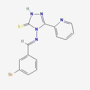 4-((3-Bromobenzylidene)amino)-5-(pyridin-2-yl)-4H-1,2,4-triazole-3-thiol