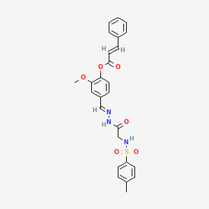 molecular formula C26H25N3O6S B12034364 [2-methoxy-4-[(E)-[[2-[(4-methylphenyl)sulfonylamino]acetyl]hydrazinylidene]methyl]phenyl] (E)-3-phenylprop-2-enoate 