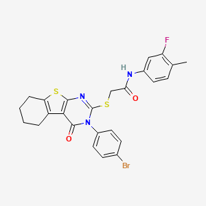 2-{[3-(4-bromophenyl)-4-oxo-3,4,5,6,7,8-hexahydro[1]benzothieno[2,3-d]pyrimidin-2-yl]sulfanyl}-N-(3-fluoro-4-methylphenyl)acetamide