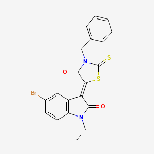 molecular formula C20H15BrN2O2S2 B12034418 3-Benzyl-5-(5-bromo-1-ethyl-2-oxoindolin-3-ylidene)-2-thioxothiazolidin-4-one CAS No. 617697-80-0