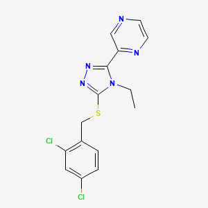 molecular formula C15H13Cl2N5S B12034445 2-(5-((2,4-Dichlorobenzyl)thio)-4-ethyl-4H-1,2,4-triazol-3-yl)pyrazine CAS No. 573940-77-9