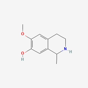 molecular formula C11H15NO2 B1203448 6-Methoxy-1-methyl-1,2,3,4-tetrahydroisoquinolin-7-ol CAS No. 4593-97-9