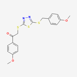 2-({5-[(4-Methoxybenzyl)sulfanyl]-1,3,4-thiadiazol-2-yl}sulfanyl)-1-(4-methoxyphenyl)ethanone