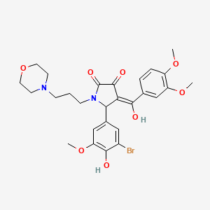 molecular formula C27H31BrN2O8 B12034541 5-(3-Bromo-4-hydroxy-5-methoxyphenyl)-4-(3,4-dimethoxybenzoyl)-3-hydroxy-1-(3-morpholinopropyl)-1H-pyrrol-2(5H)-one CAS No. 618080-72-1