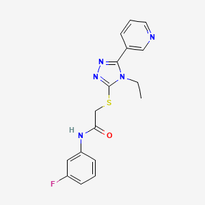 2-{[4-ethyl-5-(pyridin-3-yl)-4H-1,2,4-triazol-3-yl]sulfanyl}-N-(3-fluorophenyl)acetamide