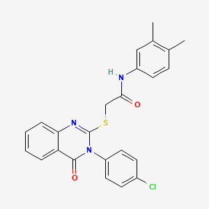 2-{[3-(4-chlorophenyl)-4-oxo-3,4-dihydroquinazolin-2-yl]sulfanyl}-N-(3,4-dimethylphenyl)acetamide