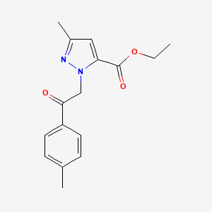 Ethyl 3-methyl-1-(2-(4-methylphenyl)-2-oxoethyl)-1H-pyrazole-5-carboxylate