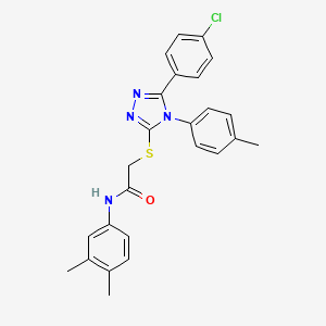 2-{[5-(4-chlorophenyl)-4-(4-methylphenyl)-4H-1,2,4-triazol-3-yl]sulfanyl}-N-(3,4-dimethylphenyl)acetamide