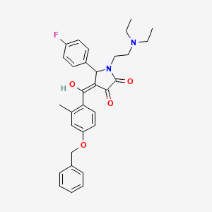 molecular formula C31H33FN2O4 B12034615 4-[4-(benzyloxy)-2-methylbenzoyl]-1-[2-(diethylamino)ethyl]-5-(4-fluorophenyl)-3-hydroxy-1,5-dihydro-2H-pyrrol-2-one 