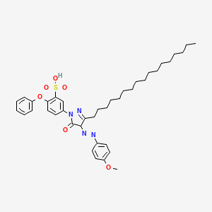 molecular formula C39H52N4O6S B12034639 5-{3-heptadecyl-4-[(E)-(4-methoxyphenyl)diazenyl]-5-oxo-4,5-dihydro-1H-pyrazol-1-yl}-2-phenoxybenzenesulfonic acid CAS No. 478250-41-8