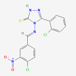 4-((4-Chloro-3-nitrobenzylidene)amino)-3-(2-chlorophenyl)-1H-1,2,4-triazole-5(4H)-thione