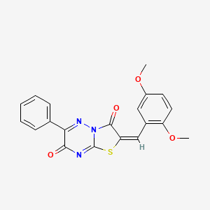 molecular formula C20H15N3O4S B12034709 2-(2,5-Dimethoxybenzylidene)-6-phenyl-2H-thiazolo[3,2-b][1,2,4]triazine-3,7-dione CAS No. 307506-42-9