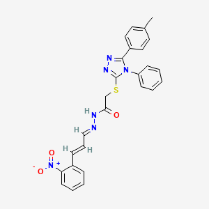 2-{[5-(4-methylphenyl)-4-phenyl-4H-1,2,4-triazol-3-yl]sulfanyl}-N'-[(1E,2E)-3-(2-nitrophenyl)prop-2-en-1-ylidene]acetohydrazide