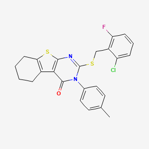 2-[(2-chloro-6-fluorobenzyl)sulfanyl]-3-(4-methylphenyl)-5,6,7,8-tetrahydro[1]benzothieno[2,3-d]pyrimidin-4(3H)-one