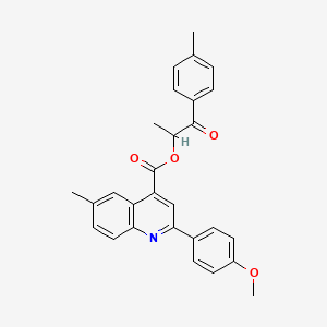 1-Oxo-1-(p-tolyl)propan-2-yl 2-(4-methoxyphenyl)-6-methylquinoline-4-carboxylate