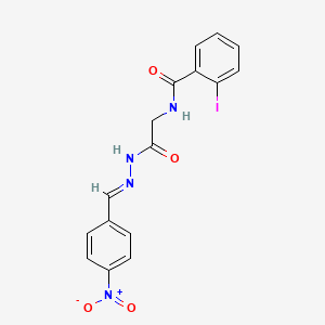 2-Iodo-N-(2-(2-(4-nitrobenzylidene)hydrazino)-2-oxoethyl)benzamide