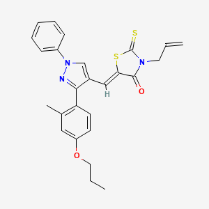 (5Z)-3-allyl-5-{[3-(2-methyl-4-propoxyphenyl)-1-phenyl-1H-pyrazol-4-yl]methylene}-2-thioxo-1,3-thiazolidin-4-one