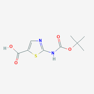 molecular formula C9H12N2O4S B120348 2-[(叔丁氧羰基)氨基]-1,3-噻唑-5-羧酸 CAS No. 302964-02-9