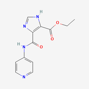 molecular formula C12H12N4O3 B1203480 4-[oxo-(pyridin-4-ylamino)methyl]-1H-imidazole-5-carboxylic acid ethyl ester CAS No. 627470-10-4