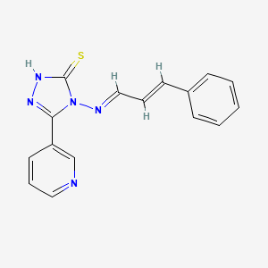 4-[[(E)-3-phenylprop-2-enylidene]amino]-3-(3-pyridinyl)-1H-1,2,4-triazole-5-thione