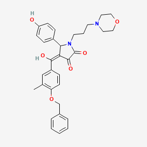 molecular formula C32H34N2O6 B12034811 4-[4-(benzyloxy)-3-methylbenzoyl]-3-hydroxy-5-(4-hydroxyphenyl)-1-[3-(4-morpholinyl)propyl]-1,5-dihydro-2H-pyrrol-2-one 