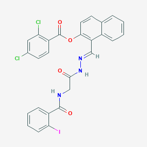 1-(2-(((2-Iodobenzoyl)amino)AC)carbohydrazonoyl)-2-naphthyl 2,4-dichlorobenzoate