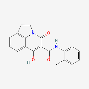 molecular formula C19H16N2O3 B12034844 6-Hydroxy-4-oxo-1,2-dihydro-4H-pyrrolo[3,2,1-ij]quinoline-5-carboxylic acid o-tolylamide 