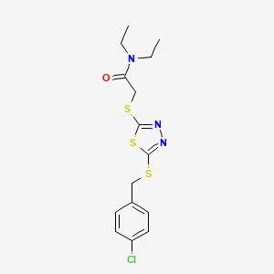 2-((5-((4-Chlorobenzyl)thio)-1,3,4-thiadiazol-2-yl)thio)-N,N-diethylacetamide