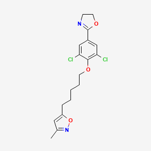 molecular formula C18H20Cl2N2O3 B1203490 5-(5-(2,6-二氯-4-(4,5-二氢-2-恶唑基)苯氧基)戊基)-3-甲基异恶唑 CAS No. 107355-45-3