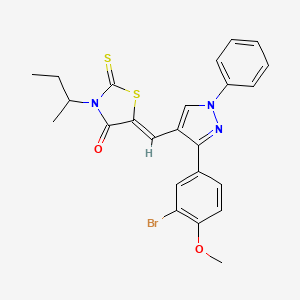 molecular formula C24H22BrN3O2S2 B12034905 (5Z)-5-{[3-(3-Bromo-4-methoxyphenyl)-1-phenyl-1H-pyrazol-4-YL]methylene}-3-sec-butyl-2-thioxo-1,3-thiazolidin-4-one CAS No. 623933-23-3