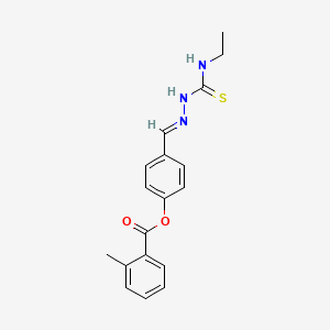 4-(2-((Ethylamino)carbothioyl)carbohydrazonoyl)phenyl 2-methylbenzoate