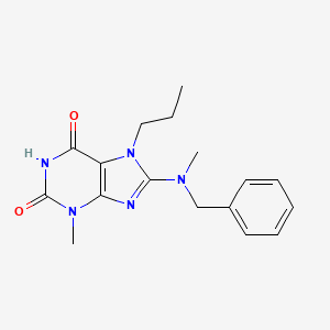 molecular formula C17H21N5O2 B12034973 8-[benzyl(methyl)amino]-3-methyl-7-propyl-3,7-dihydro-1H-purine-2,6-dione CAS No. 332904-86-6