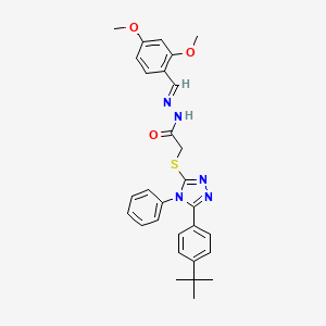 2-{[5-(4-tert-butylphenyl)-4-phenyl-4H-1,2,4-triazol-3-yl]sulfanyl}-N'-[(E)-(2,4-dimethoxyphenyl)methylidene]acetohydrazide