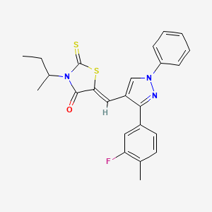 (5Z)-3-Sec-butyl-5-{[3-(3-fluoro-4-methylphenyl)-1-phenyl-1H-pyrazol-4-YL]methylene}-2-thioxo-1,3-thiazolidin-4-one