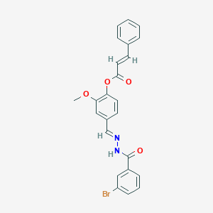 molecular formula C24H19BrN2O4 B12034992 4-(2-(3-Bromobenzoyl)carbohydrazonoyl)-2-methoxyphenyl 3-phenylacrylate CAS No. 767339-41-3