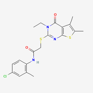 N-(4-Chloro-2-methylphenyl)-2-((3-ethyl-5,6-dimethyl-4-oxo-3,4-dihydrothieno[2,3-d]pyrimidin-2-yl)thio)acetamide