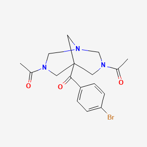 molecular formula C17H20BrN3O3 B1203510 1-[7-乙酰基-5-(4-溴-苯甲酰基)-1,3,7-三氮杂-双环[3.3.1]壬-3-基]-乙酮 