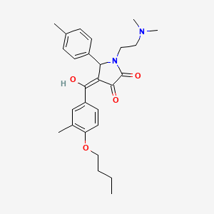 molecular formula C27H34N2O4 B12035101 4-(4-butoxy-3-methylbenzoyl)-1-[2-(dimethylamino)ethyl]-3-hydroxy-5-(4-methylphenyl)-1,5-dihydro-2H-pyrrol-2-one 