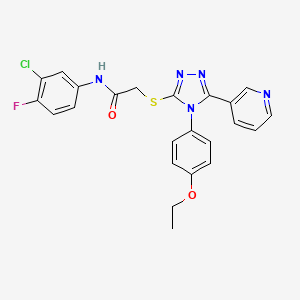 N-(3-chloro-4-fluorophenyl)-2-{[4-(4-ethoxyphenyl)-5-(pyridin-3-yl)-4H-1,2,4-triazol-3-yl]sulfanyl}acetamide