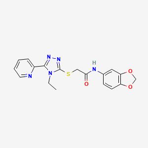 N-(1,3-Benzodioxol-5-YL)-2-{[4-ethyl-5-(2-pyridinyl)-4H-1,2,4-triazol-3-YL]sulfanyl}acetamide