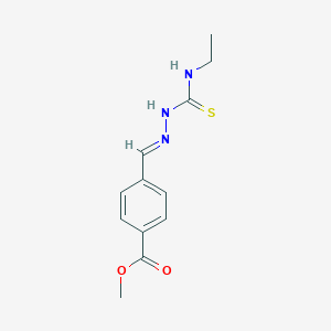 molecular formula C12H15N3O2S B12035242 methyl 4-[(E)-(ethylcarbamothioylhydrazinylidene)methyl]benzoate 