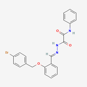 molecular formula C22H18BrN3O3 B12035249 2-(2-(2-((4-Bromobenzyl)oxy)benzylidene)hydrazino)-2-oxo-N-phenylacetamide CAS No. 356097-35-3