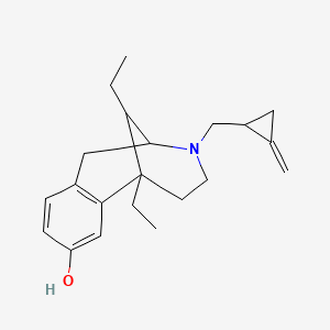 molecular formula C21H29NO B1203527 6,11-Diethyl-1,2,3,4,5,6-hexahydro-3-((methylenecyclopropyl)methyl)-2,6-methano-3-benzazocin-7-ol CAS No. 40925-27-7