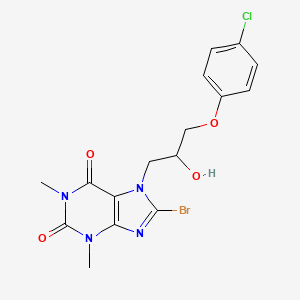 8-Bromo-7-(3-(4-chlorophenoxy)-2-hydroxypropyl)-1,3-dimethyl-1H-purine-2,6(3H,7H)-dione