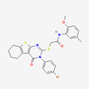 2-{[3-(4-bromophenyl)-4-oxo-3,4,5,6,7,8-hexahydro[1]benzothieno[2,3-d]pyrimidin-2-yl]sulfanyl}-N-(2-methoxy-5-methylphenyl)acetamide