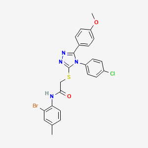 N-(2-bromo-4-methylphenyl)-2-{[4-(4-chlorophenyl)-5-(4-methoxyphenyl)-4H-1,2,4-triazol-3-yl]sulfanyl}acetamide