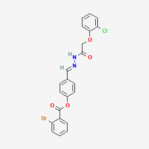 molecular formula C22H16BrClN2O4 B12035365 [4-[(E)-[[2-(2-chlorophenoxy)acetyl]hydrazinylidene]methyl]phenyl] 2-bromobenzoate 